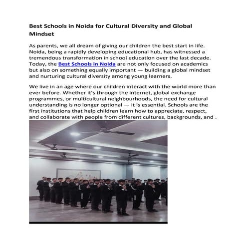 Best Schools in Noida for Cultural Diversity and Global Mindset.pdf