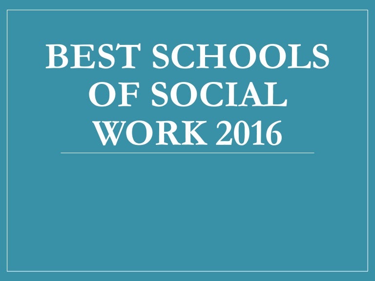 Best Schools of Social Work 2016