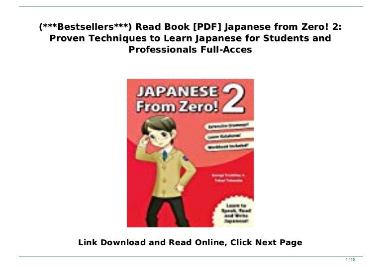 Bestsellers***) Read Book [PDF] Japanese from Zero! 2 Proven Tec…