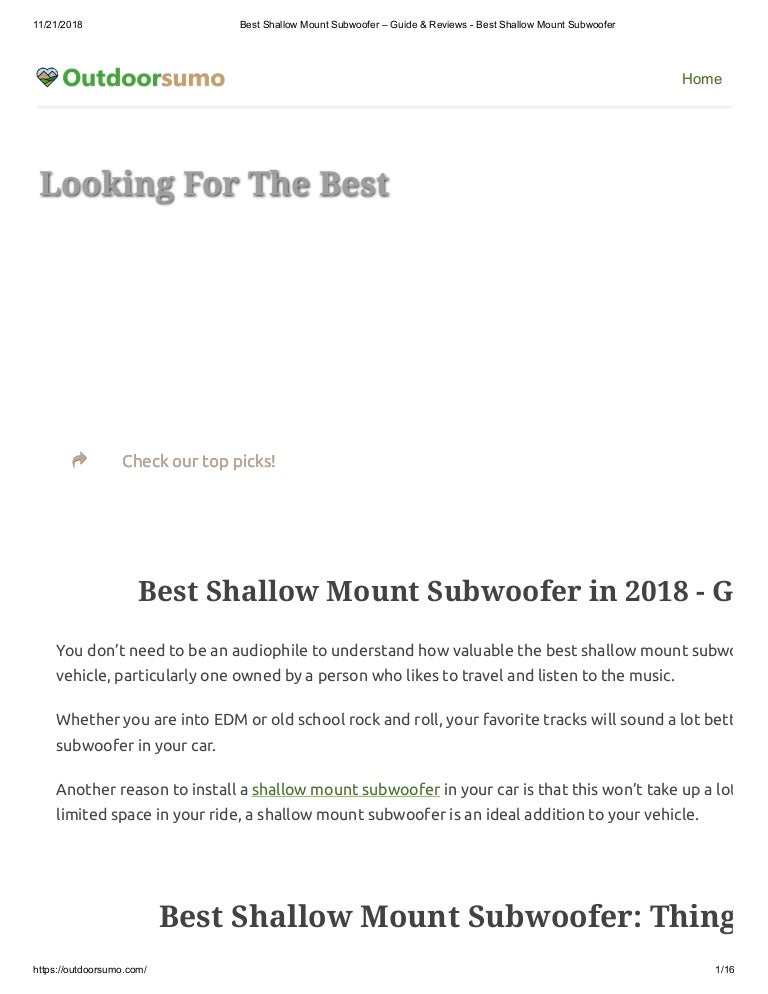 best shallow subwoofer 2018