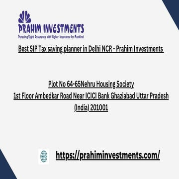 Best SIP Tax saving planner in Delhi NCR - Prahim Investments.pdf