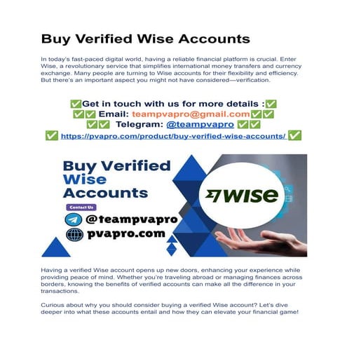 Best Sites to Buy Verified Wise Accounts - Ensuring Secure Transactions.pdf