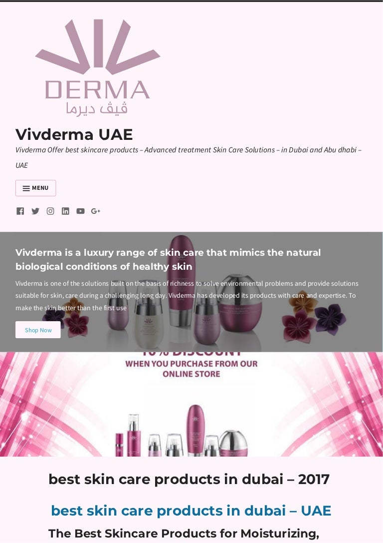 Best skincare products in dubai 2017