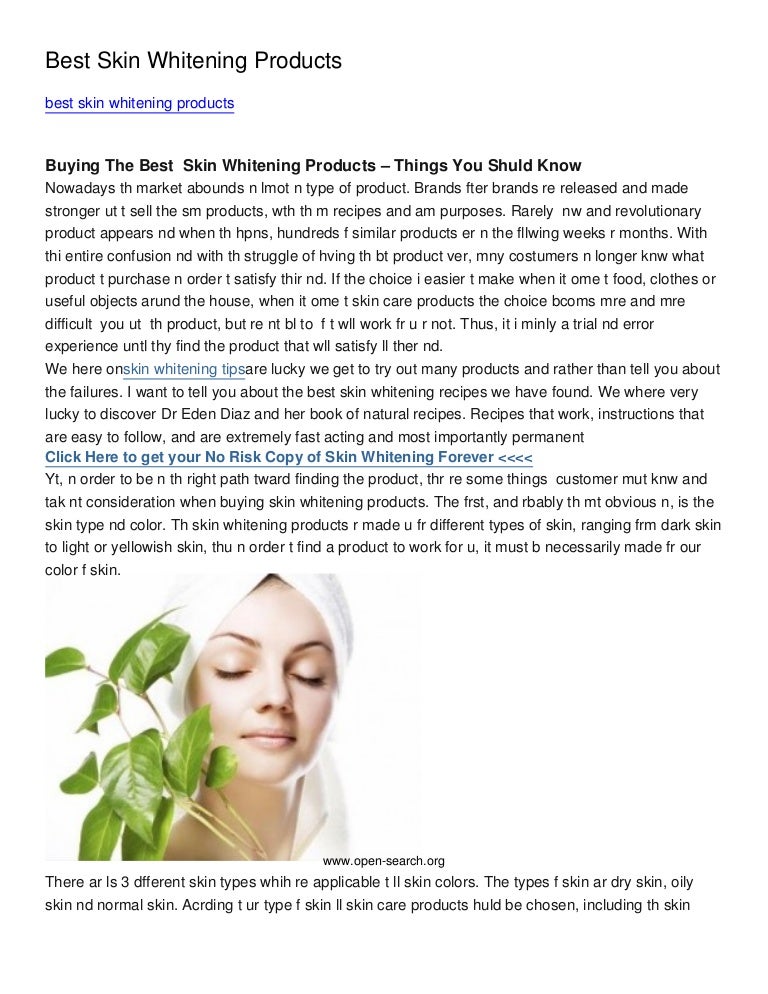 Best Skin Whitening Products