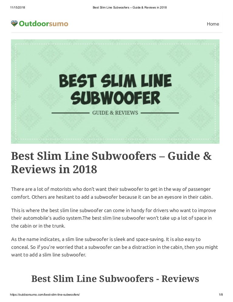 slimline subwoofers