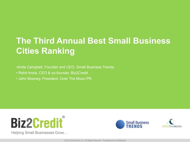Best small business cities 2015