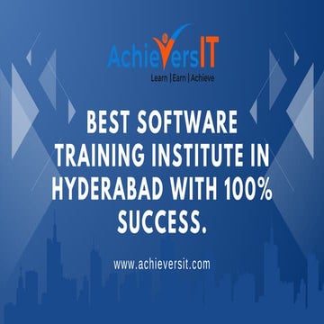 Best Software Training Institute in Hyderabad with 100% success.