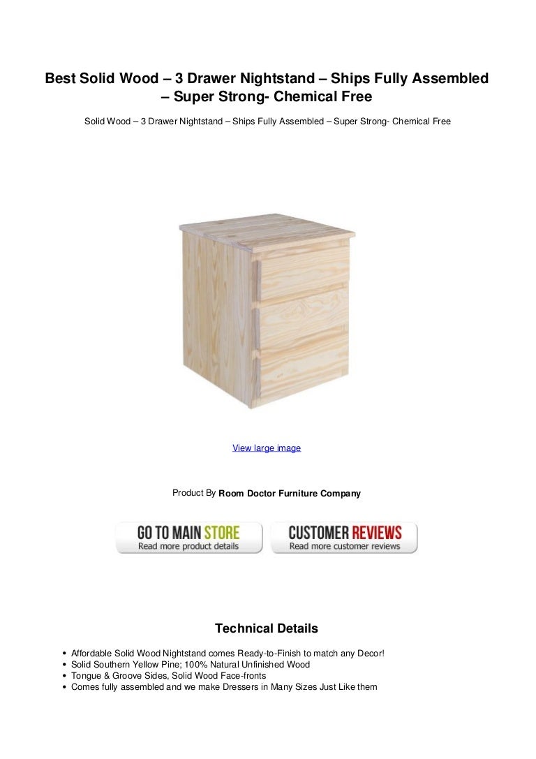 Best Solid Wood 3 Drawer Nightstand Ships Fully Assembled Super