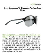 sunglasses as per face shape