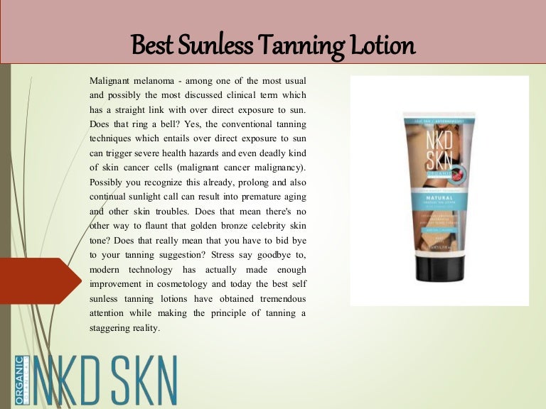 Best Sunless Tanning Lotion