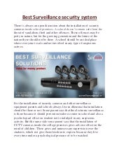 Best surveillance security system