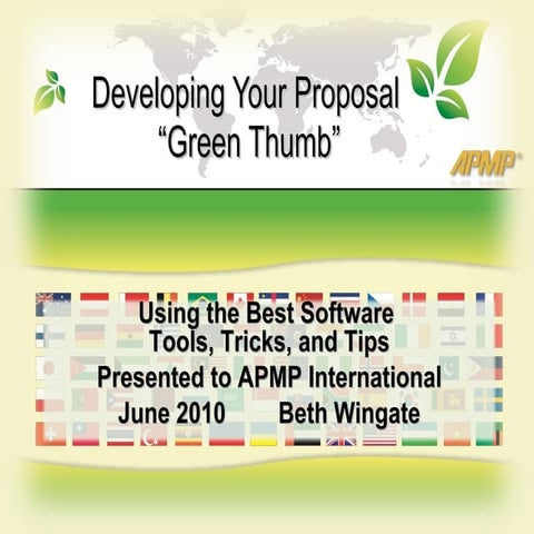 Best sw tools, tricks, tips apmp intl conference wingate june 2010 | PPT