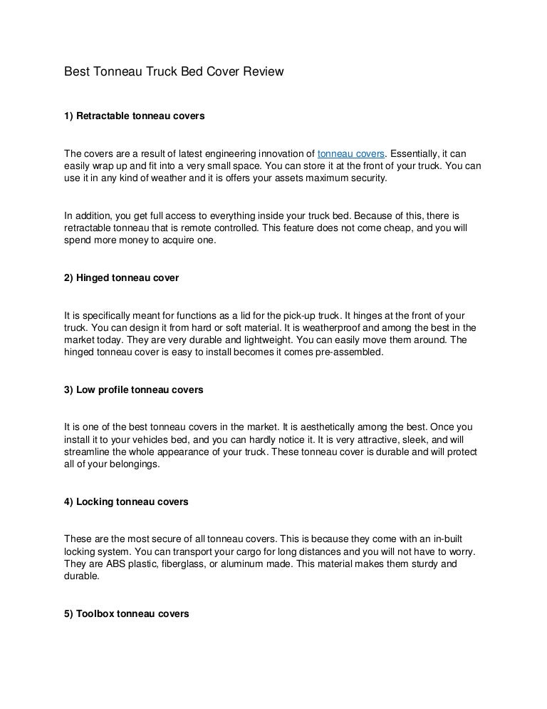 Best Tanneau Truck Bed Cover