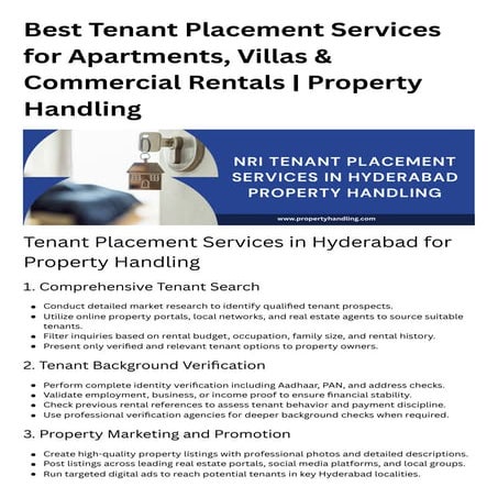 Tenant Management in Hyderabad | Property Handling | PPTX