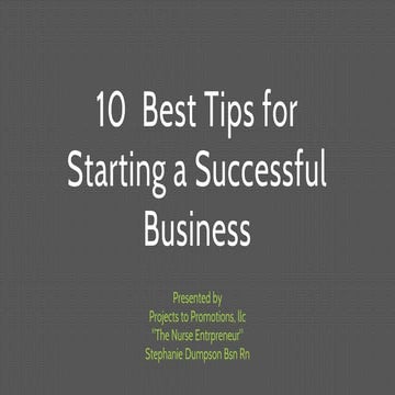 10 Best Tips for Starting a Successful Business
