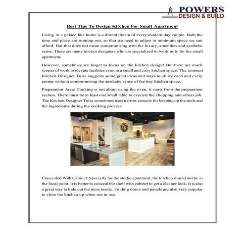 Best tips to design kitchen for small apartment