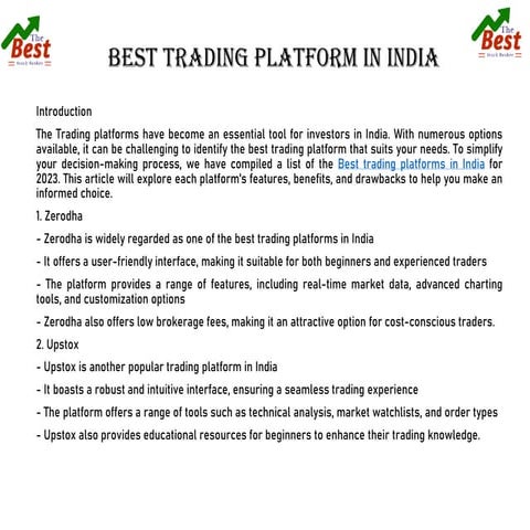 WHICH SHARE TRADING PLATFORM IS BEST IN INDIA intelligence overview