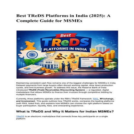 How TReDS Platform Works: A Complete Guide for MSMEs and Corporates | PDF