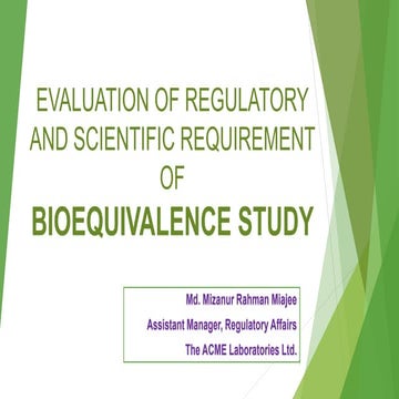 Bio-equivalence of Generic Drug