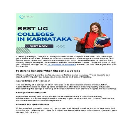 Best UG colleges in Karnataka...........