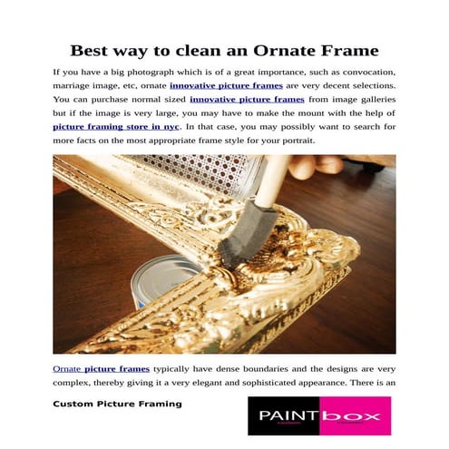 Best way to clean an ornate frame