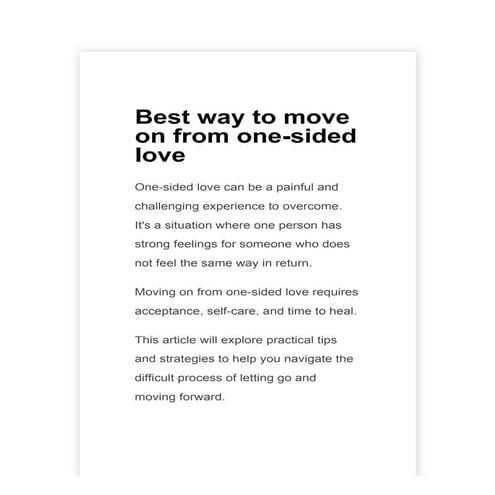 What to Do When a Relationship Becomes One-Sided - Moving Forward