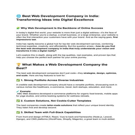 🌐 Best Web Development Company in India_ Transforming Ideas into Digital Exce...