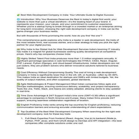 🧩 Best Web Development Company in India_ Your Ultimate Guide to Digital Succe...