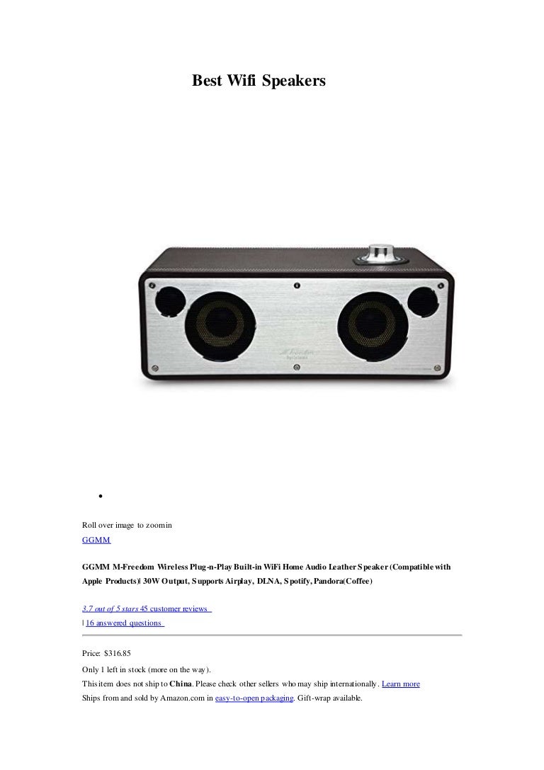built in wifi speakers
