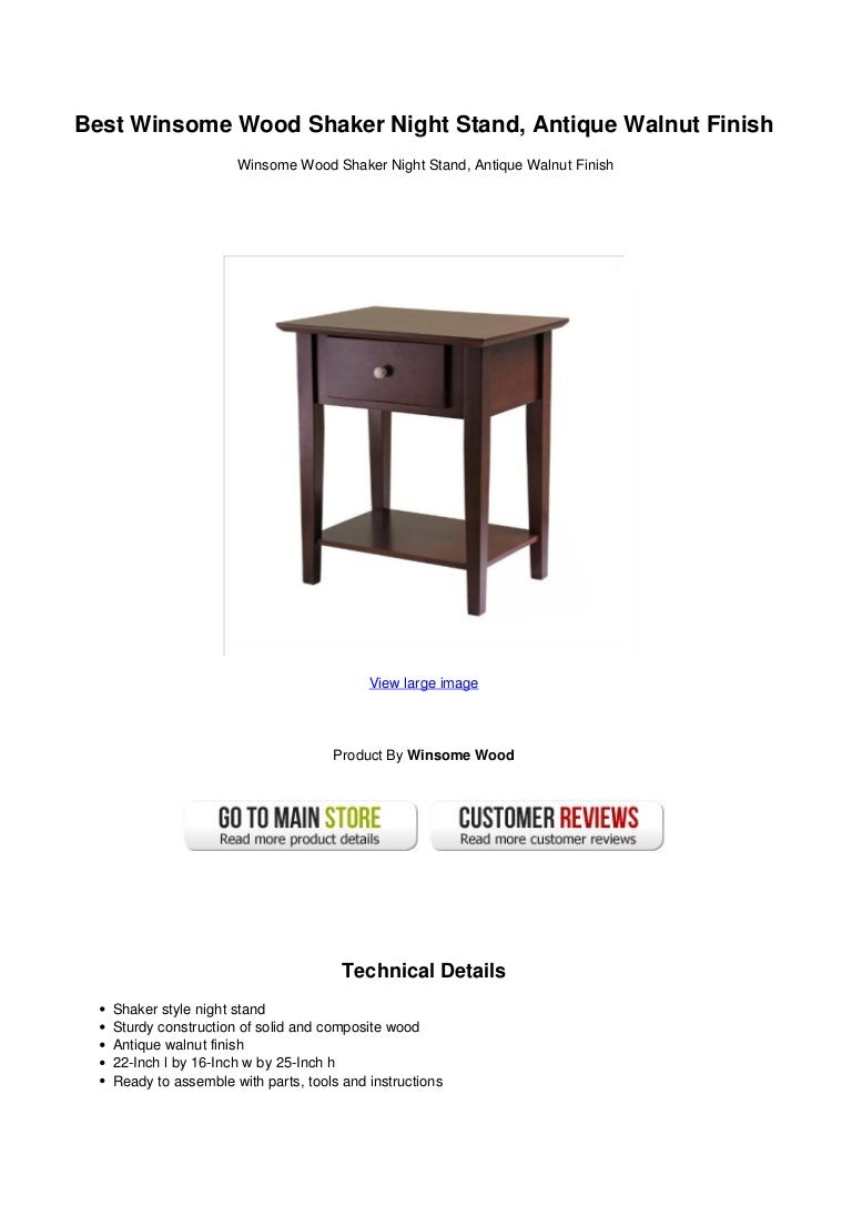 Best Winsome Wood Shaker Night Stand Antique Walnut Finish