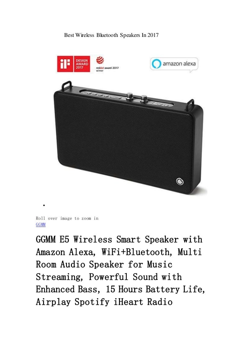 best wireless speaker 2017