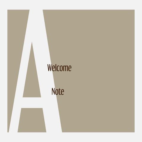 A Welcome Note
