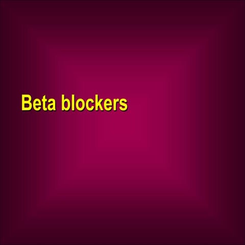 Beta blockers