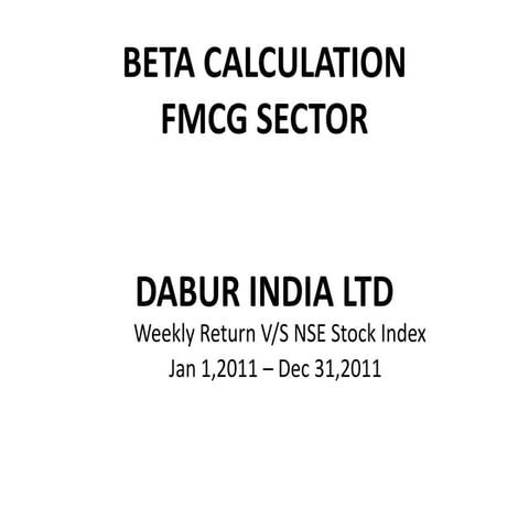 Beta Calculation For FMCG Sector of Dabur