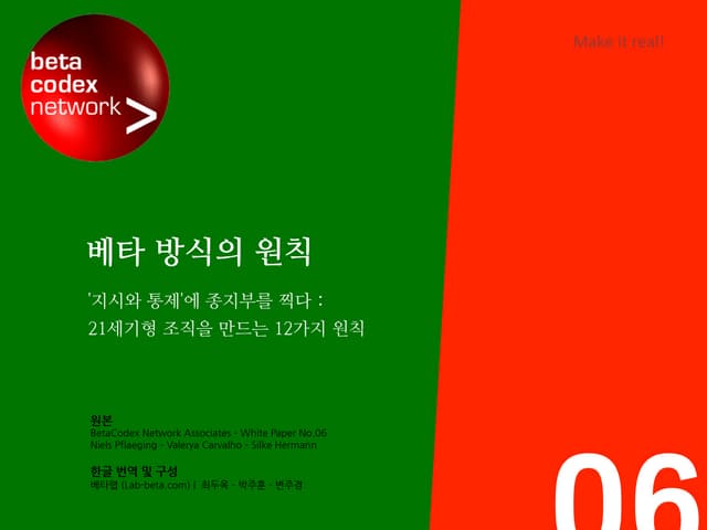 베타방식의 원칙 | Organize For Complexity (원본 Niels Pflaeging, 번역 변주경, 감수 최두옥)