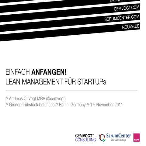 Lean Start up @ Betahaus 2011
