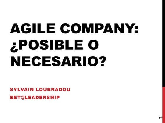 Betaleadership Agile Company, posible o necesario