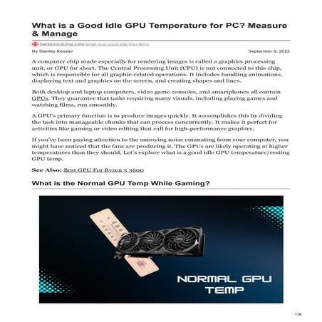 Idle Temp For Gpu | Good Idle Gpu Temperature – NTQIR