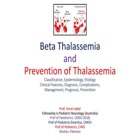 Beta thalassemia and thalassemia prevention 2021