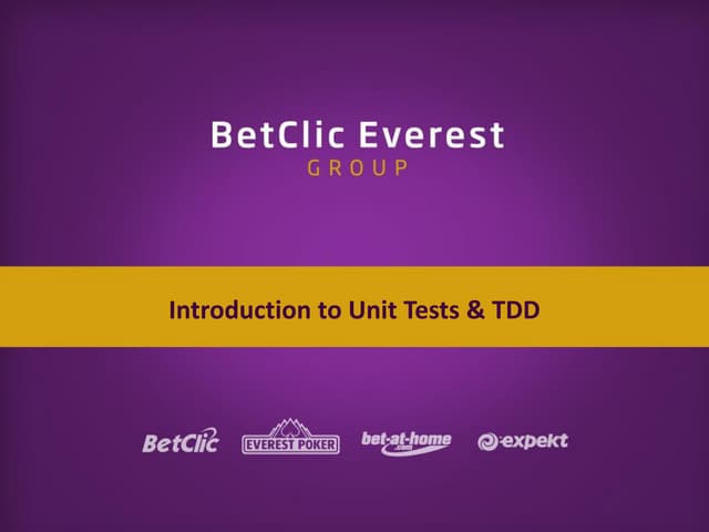 Introduction to Unit Tests and TDD