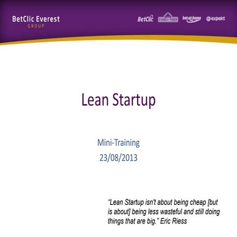 Mini-Training: Lean Startup