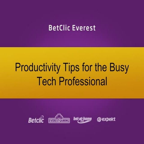 Productivity Tips for the Busy Tech Professional