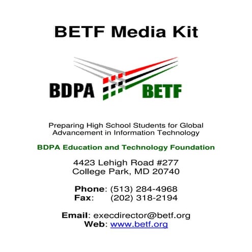 BETF Media Kit (May 2010)