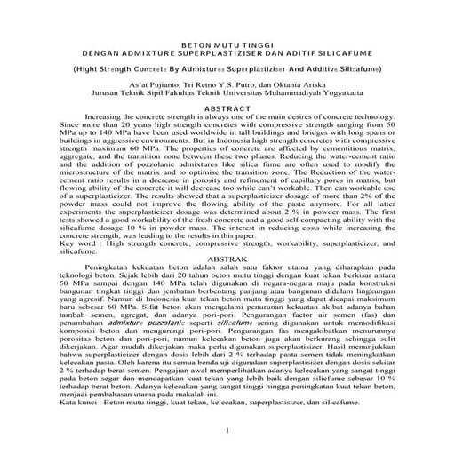 Beton mutu tinggi dg admixture