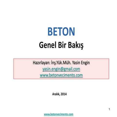 Beton genel sunumu