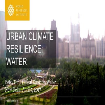 CK2017: Urban Climate Resilience: Water