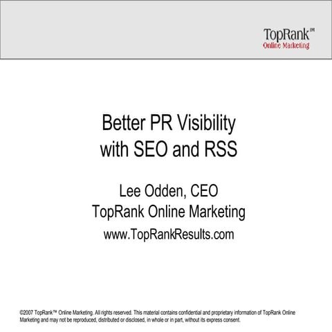 Better PR with SEO and RSS