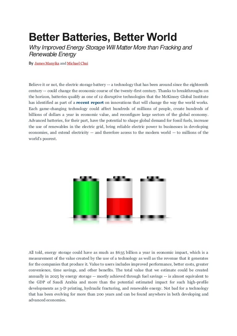 Better batteries better world