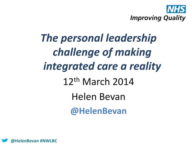 Better care fund Helen Bevan