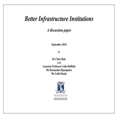 Better infrastructure institutions   hale et al 2013